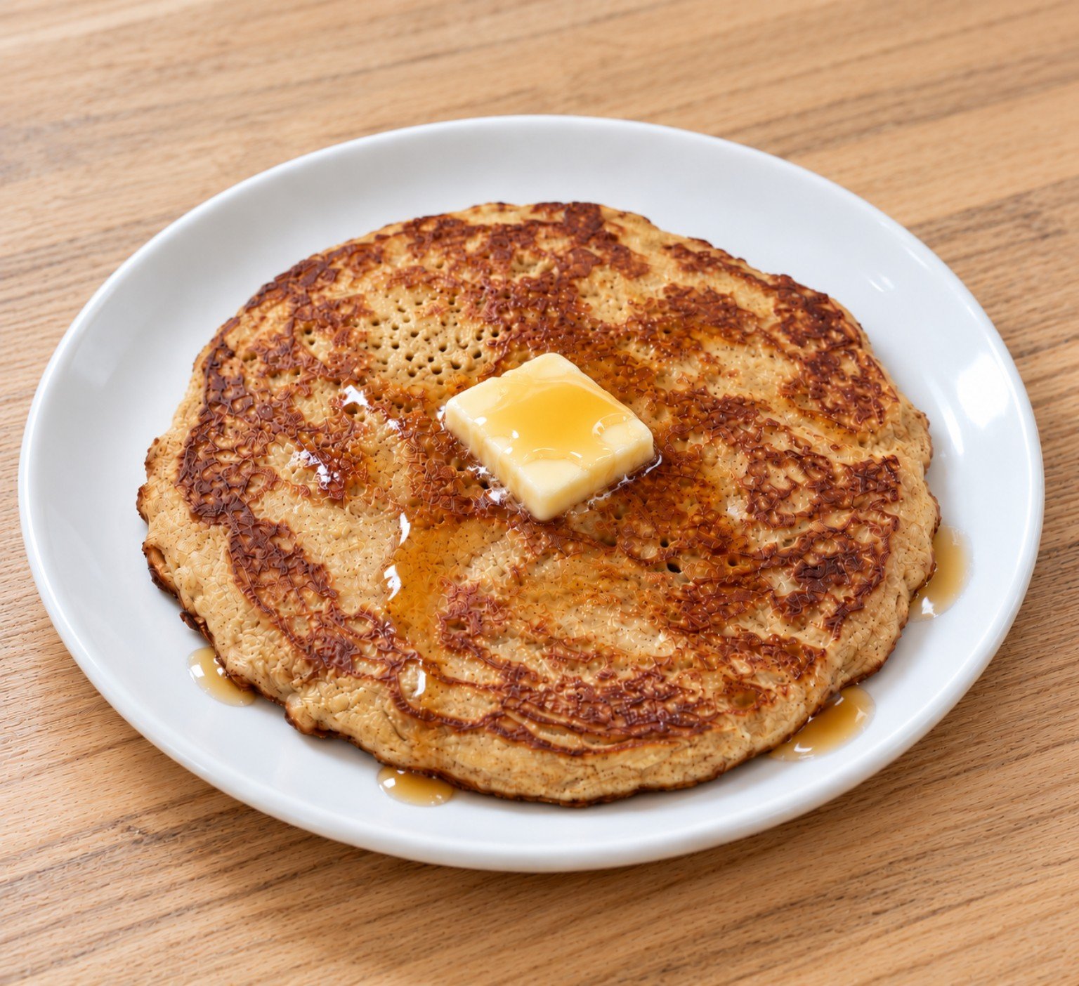 Fluffy keto cream cheese pancakes stacked on a plate, golden brown and ready to serve.